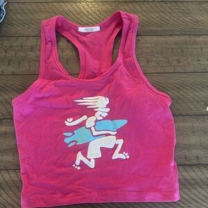 Crop top with surfboard